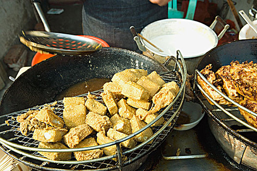 豆腐,锅,户外,小吃摊,中国