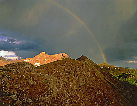 夏天,彩虹,上方,麋鹿,山脉,寒冷,空气,落基山脉,科罗拉多