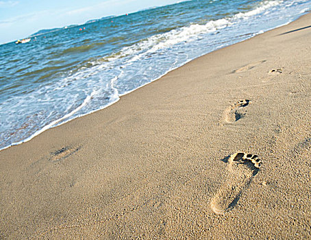 脚印,沙滩
