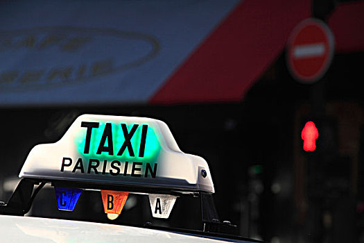 标识,出租车,巴黎,法国,欧洲