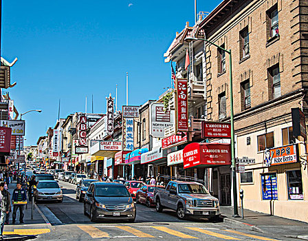 街景,唐人街,旧金山,加利福尼亚,美国,北美