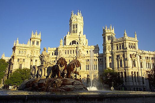 喷泉,西贝列斯广场,马德里,西班牙