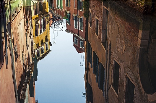 威尼斯,建筑,反射,运河,水