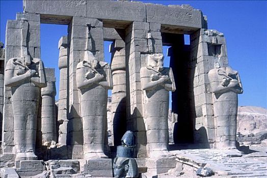 巨大,雕塑,拉美西斯二世,拉美西斯二世神殿,路克索神庙,埃及,艺术家,未知
