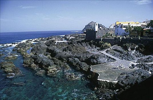 北海岸,石头,加纳利群岛,特内里费岛,西班牙,欧洲