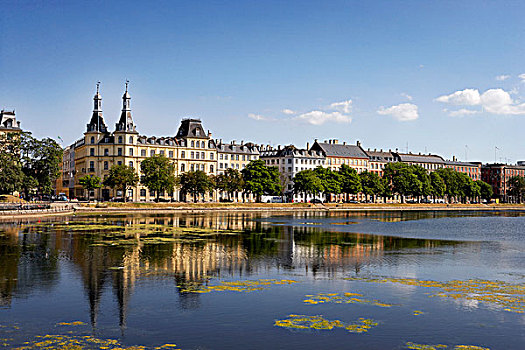 建筑,水塘,中心,哥本哈根,丹麦