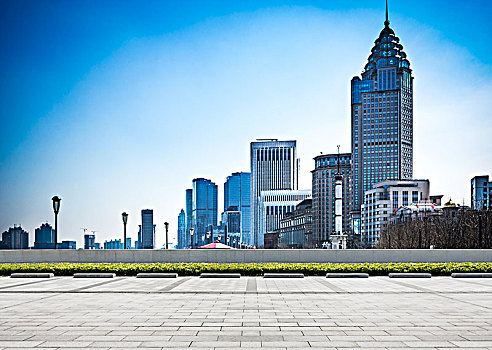 上海,中国,漂亮,风景,外滩,水岸,古建筑,一个,著名,游客