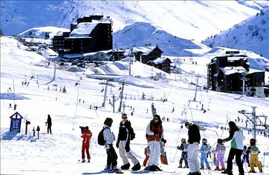 法国,伊泽尔省,阿普德威兹,滑雪胜地