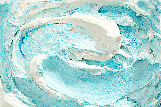 特写,蓝色,白色,螺旋,冰淇淋