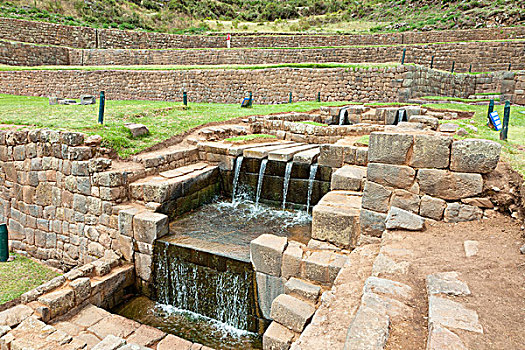 印加,喷泉,遗址,东南部,库斯科,库斯科市,秘鲁,南美