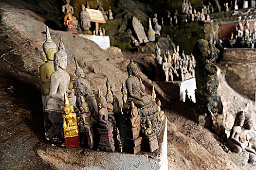佛,雕塑,洞穴,靠近,老挝,东南亚