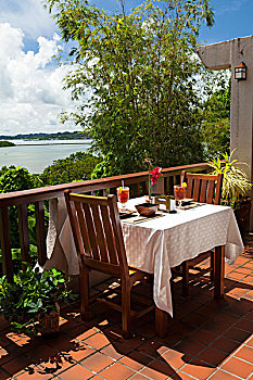 早餐桌,酒店,帕劳,密克罗尼西亚
