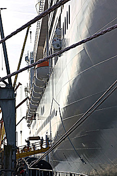 法国,卢瓦尔河地区,大西洋卢瓦尔省,院子,船厂,十二月,2008年