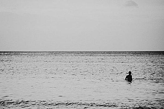 风景,安达曼海,苏梅岛,一个人,游泳,浩大,海洋