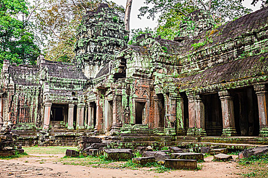 古迹,塔普伦寺,庙宇,吴哥,收获,柬埔寨