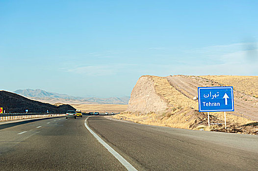 公路,德黑兰,靠近,伊朗,亚洲