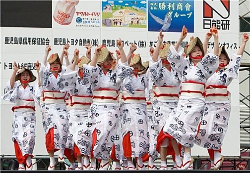 日本人,舞者,浴衣和服,和服,表演,舞台表演