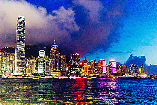 香港hk-维多利亚港夜景