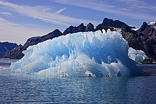 格陵兰,东方,区域,峡湾,冰河,冰