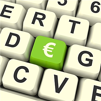 欧元符号,键盘,展示,钱,投资