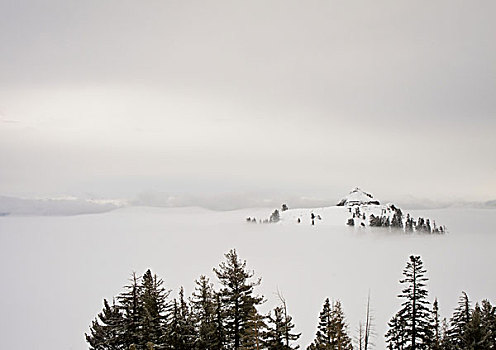 雪山,雾,太浩湖,加利福尼亚,美国