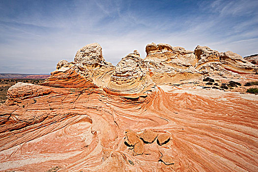 彩色,岩石构造,白色,朱红色,悬崖,自然遗产,亚利桑那,北美,美国