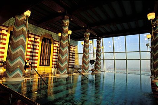 迪拜,阿联酋,游泳池,水疗,地面,阿拉伯,酒店