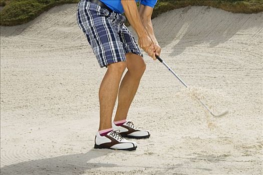 一个,男人,玩,高尔夫,比尔提默高尔夫球场,珊瑚顶市,佛罗里达,美国
