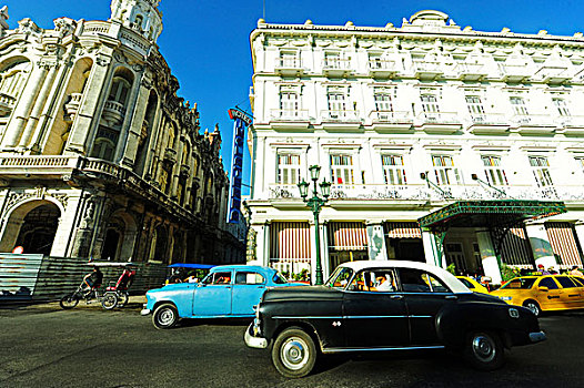 古巴,哈瓦那,酒店,老,美洲,驾驶,殖民地,街道