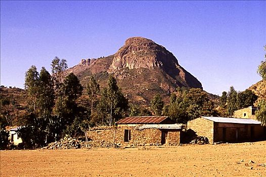 房子,山峦,靠近,阿克苏姆,埃塞俄比亚