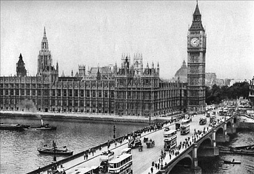 议会大厦,威斯敏斯特桥,伦敦