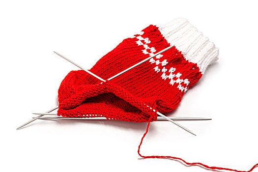 编织,红色,袜子,隔绝,白色背景,背景