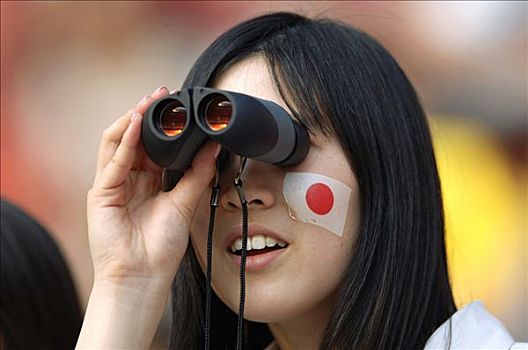 日本,球迷,双筒望远镜