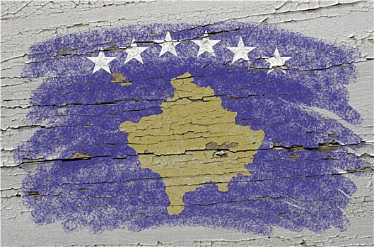 旗帜,科索沃,低劣,木质,纹理,精确,涂绘