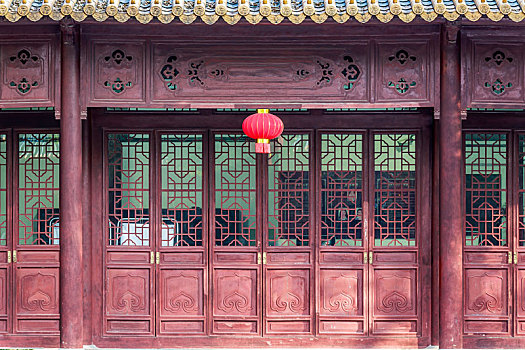 古建筑中式实木门窗,拍摄于南京朝天宫