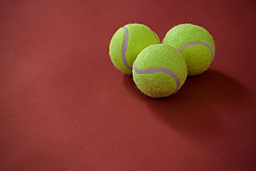 特写,三个,网球,栗色,背景