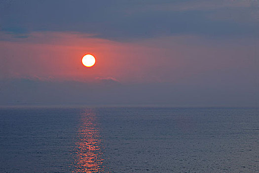 漂亮,日出,日落,海洋