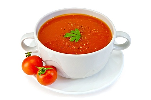汤,西红柿,白色,碗