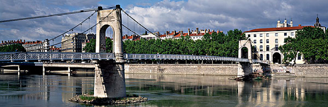 桥,上方,河,大学,里昂,法国