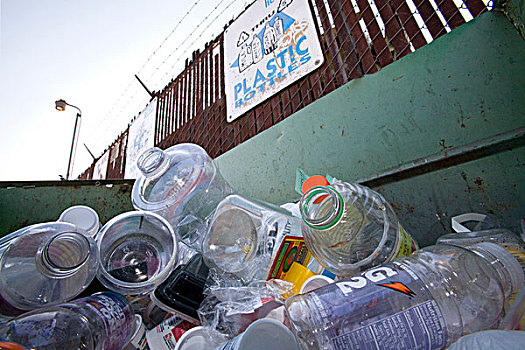 塑料瓶,循环箱,圣莫尼卡,洛杉矶,加利福尼亚,美国