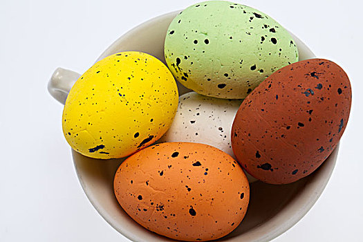 彩色,复活节彩蛋,白色,杯子