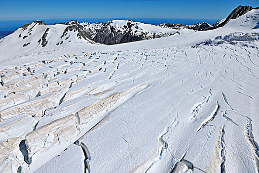 缝隙,冰河,西区国家公园,南阿尔卑斯山,西海岸,南岛,新西兰