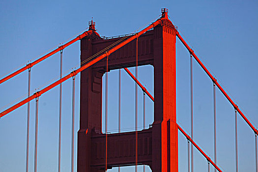 特写,金门大桥,蓝天,旧金山,加利福尼亚,美国