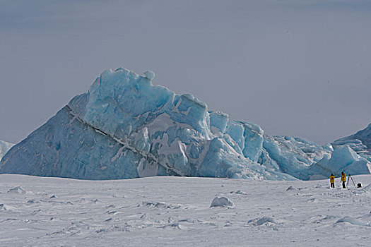 人,冰山,威德尔海,南极