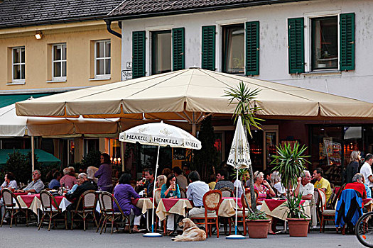 餐馆,班霍夫大街,街道,布雷根茨,奥地利,欧洲