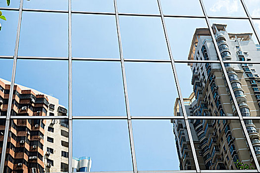 高层建筑,反射,窗户,现代办公室,建筑