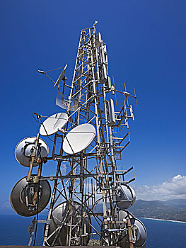 无线电,天线,手机,电话,扩声器,坎帕尼亚区,意大利南部,意大利,欧洲
