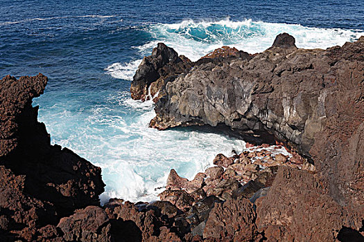 海岸,蒂玛法雅国家公园,兰索罗特岛,加纳利群岛,西班牙,欧洲