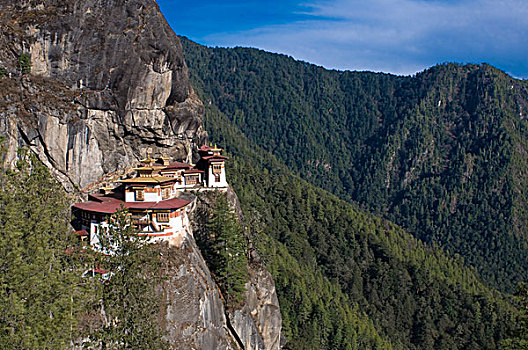寺院,山,地区,不丹