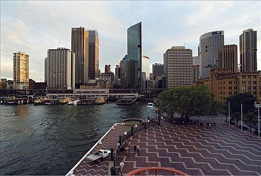 写字楼,塔楼,天际线,圆形码头,悉尼,澳大利亚